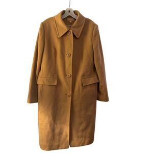 KATHERINE KELLY 100% Cashmere Camel Trench Coat Size 18 New w/o Tag MSRP $1,399